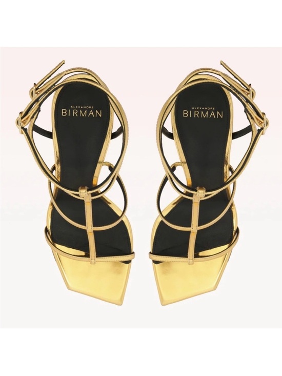 Alexandre Birman Shoes - Alexandre Birman Metallic Gold Strappy High Heel Sandals